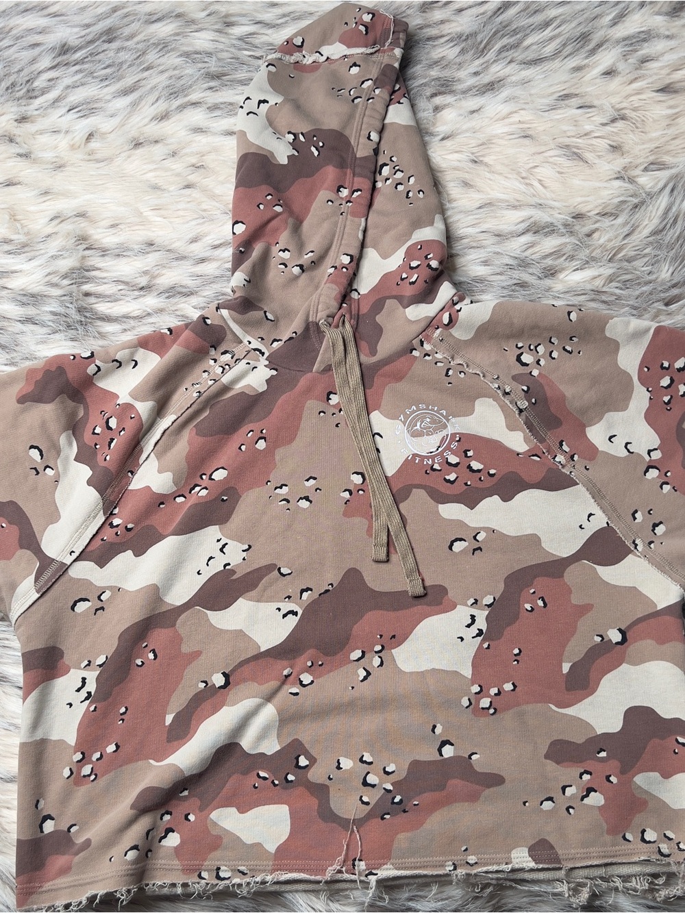 Gymshark DesertCamo, Grey Camo and Washed Red Cropped Hoodie’s Bundle of (3)